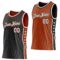 Custom Reversible Black White-Texas Orange Double Side Star Sublimation Basketball Suit Jersey