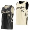Custom Reversible Black Cream Double Side Star Sublimation Basketball Suit Jersey