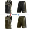 Custom Reversible Black Olive-Cream Double Side Star Sublimation Basketball Suit Jersey