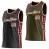 Custom Reversible Black Vintage USA Flag-Cream Double Side Star Sublimation Basketball Suit Jersey