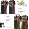 Custom Reversible Black Vintage USA Flag-Cream Double Side Star Sublimation Basketball Suit Jersey