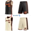 Custom Reversible Black Orange Double Side Star Sublimation Basketball Suit Jersey