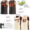 Custom Reversible Black Orange Double Side Star Sublimation Basketball Suit Jersey