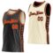 Custom Reversible Black Orange Double Side Star Sublimation Basketball Suit Jersey