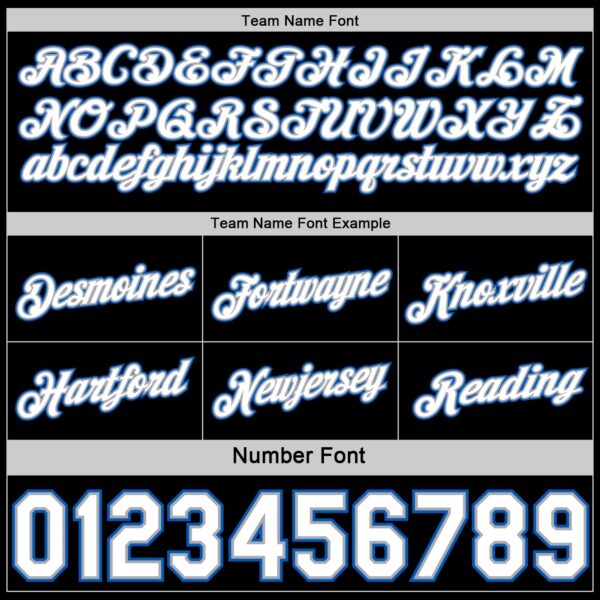 Custom Reversible Black White-Blue Double Side Star Sublimation Basketball Suit Jersey