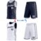 Custom Reversible Navy White Double Side Star Sublimation Basketball Suit Jersey