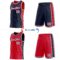 Custom Reversible Navy White-Red Double Side Star Sublimation Basketball Suit Jersey