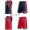 Custom Reversible Navy Red-White Double Side Star Sublimation Basketball Suit Jersey