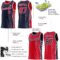 Custom Reversible Navy Red-White Double Side Star Sublimation Basketball Suit Jersey