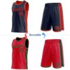 Custom Reversible Navy Red-Old Gold Double Side Star Sublimation Basketball Suit Jersey