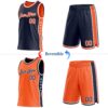 Custom Reversible Navy Orange-White Double Side Star Sublimation Basketball Suit Jersey