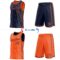 Custom Reversible Navy Orange Double Side Star Sublimation Basketball Suit Jersey