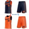 Custom Reversible Navy Orange Double Side Star Sublimation Basketball Suit Jersey