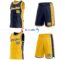 Custom Reversible Navy Gold-White Double Side Star Sublimation Basketball Suit Jersey