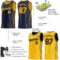 Custom Reversible Navy Gold Double Side Star Sublimation Basketball Suit Jersey