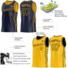 Custom Reversible Navy Gold Double Side Star Sublimation Basketball Suit Jersey