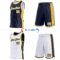 Custom Reversible Navy White-Gold Double Side Star Sublimation Basketball Suit Jersey