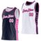 Custom Reversible Navy White-Pink Double Side Star Sublimation Basketball Suit Jersey
