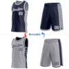 Custom Reversible Navy White-Gray Double Side Star Sublimation Basketball Suit Jersey