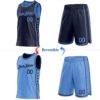 Custom Reversible Navy Lakes Blue Double Side Star Sublimation Basketball Suit Jersey