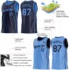 Custom Reversible Navy Lakes Blue Double Side Star Sublimation Basketball Suit Jersey