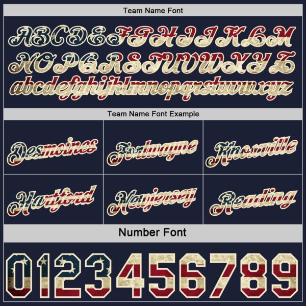 Custom Reversible Navy Vintage USA Flag-Cream Double Side Star Sublimation Basketball Suit Jersey