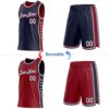 Custom Reversible Navy White-Crimson Double Side Star Sublimation Basketball Suit Jersey