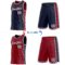 Custom Reversible Navy White-Crimson Double Side Star Sublimation Basketball Suit Jersey