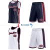 Custom Reversible Navy Crimson-White Double Side Star Sublimation Basketball Suit Jersey