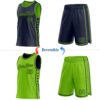 Custom Reversible Navy Neon Green Double Side Star Sublimation Basketball Suit Jersey
