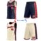 Custom Reversible Navy Red-Cream Double Side Star Sublimation Basketball Suit Jersey