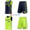 Custom Reversible Navy Neon Green Double Side Star Sublimation Basketball Suit Jersey