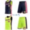 Custom Reversible Navy Neon Green-Pink Double Side Star Sublimation Basketball Suit Jersey