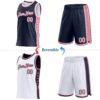 Custom Reversible Navy Medium Pink-White Double Side Star Sublimation Basketball Suit Jersey