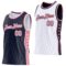 Custom Reversible Navy Medium Pink-White Double Side Star Sublimation Basketball Suit Jersey