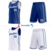 Custom Reversible Royal White Double Side Star Sublimation Basketball Suit Jersey