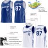 Custom Reversible Royal White Double Side Star Sublimation Basketball Suit Jersey