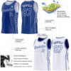 Custom Reversible Royal White Double Side Star Sublimation Basketball Suit Jersey