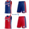 Custom Reversible Royal White-Red Double Side Star Sublimation Basketball Suit Jersey