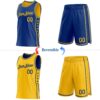 Custom Reversible Royal Gold Double Side Star Sublimation Basketball Suit Jersey