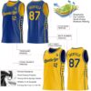 Custom Reversible Royal Gold Double Side Star Sublimation Basketball Suit Jersey