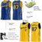 Custom Reversible Royal Gold Double Side Star Sublimation Basketball Suit Jersey