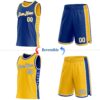 Custom Reversible Royal White-Gold Double Side Star Sublimation Basketball Suit Jersey