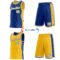 Custom Reversible Royal White-Gold Double Side Star Sublimation Basketball Suit Jersey
