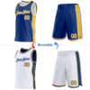Custom Reversible Royal Gold-White Double Side Star Sublimation Basketball Suit Jersey