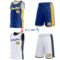 Custom Reversible Royal Gold-White Double Side Star Sublimation Basketball Suit Jersey