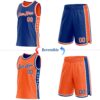 Custom Reversible Royal Orange-White Double Side Star Sublimation Basketball Suit Jersey