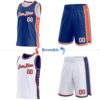 Custom Reversible Royal White-Orange Double Side Star Sublimation Basketball Suit Jersey