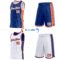 Custom Reversible Royal White-Orange Double Side Star Sublimation Basketball Suit Jersey
