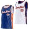 Custom Reversible Royal White-Orange Double Side Star Sublimation Basketball Suit Jersey